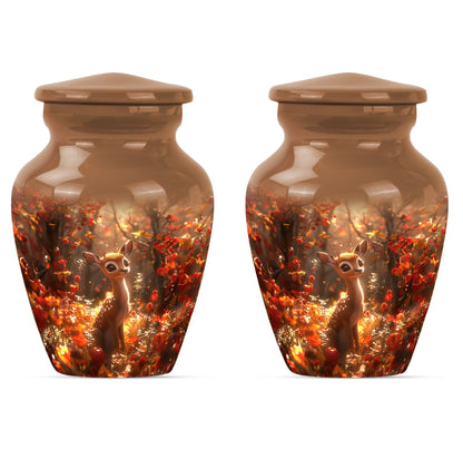 memorial human urn for ashes with wolf theme
