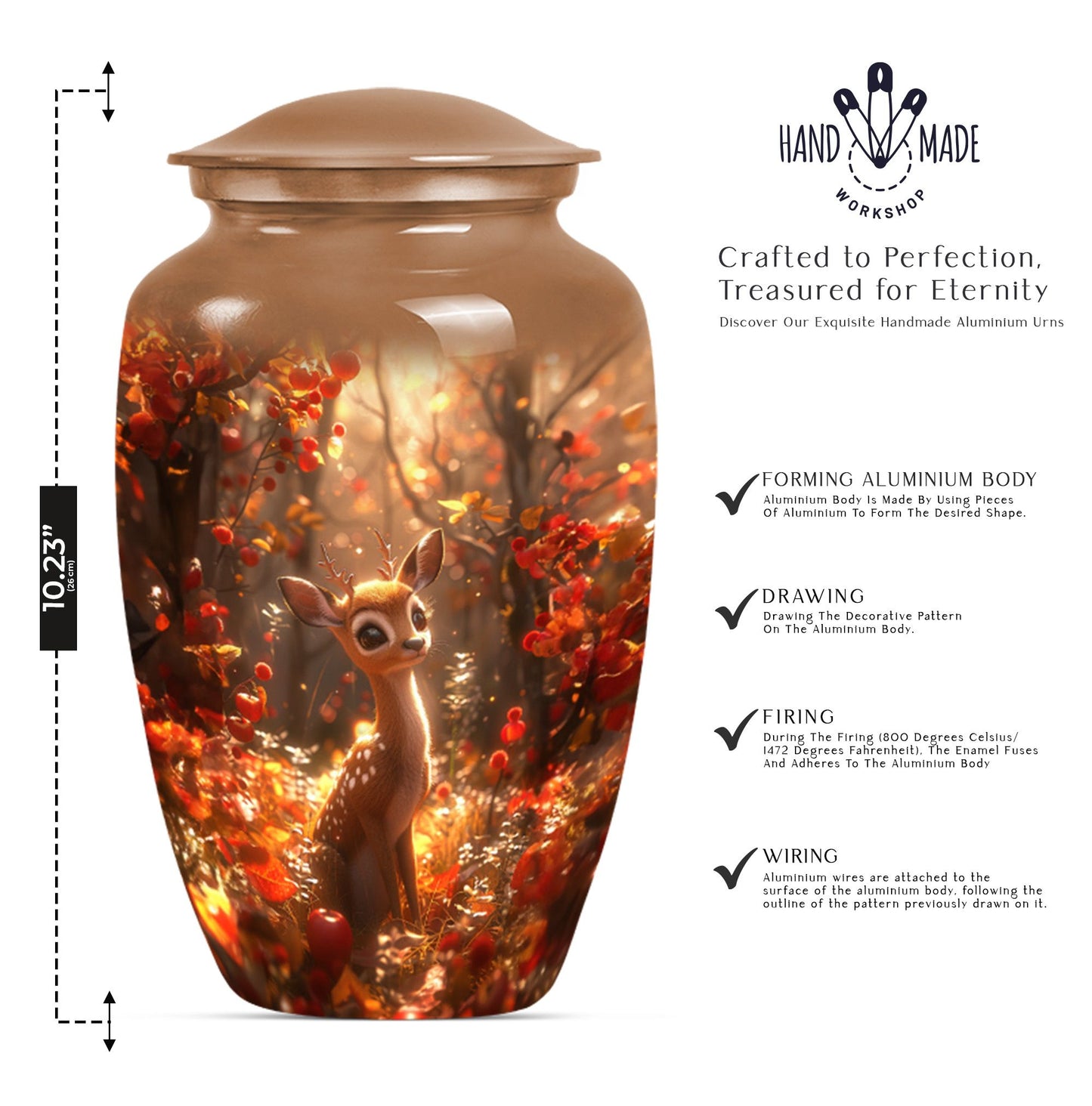 memorial human urn for ashes with wolf theme