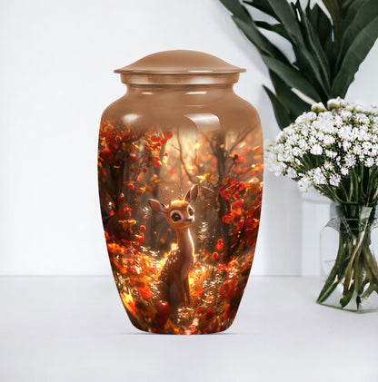 memorial human urn for ashes with wolf theme