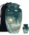 Deer Theme Large Urn With 1 Keepsake Urn