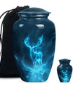 Deer Theme Large Urn With 1 Keepsake Urn