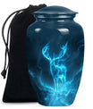 deer urn, 10-inch metal burial funeral urn