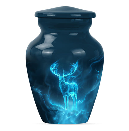 deer urn, 10-inch metal burial funeral urn