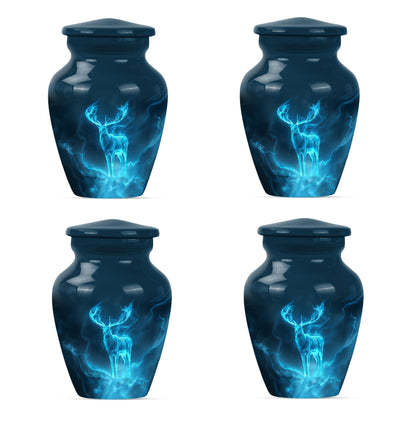 deer urn, 10-inch metal burial funeral urn