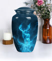 deer urn, 10-inch metal burial funeral urn