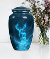 deer urn, 10-inch metal burial funeral urn