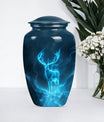 deer urn, 10-inch metal burial funeral urn