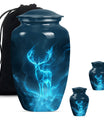 deer urn, 10-inch metal burial funeral urn