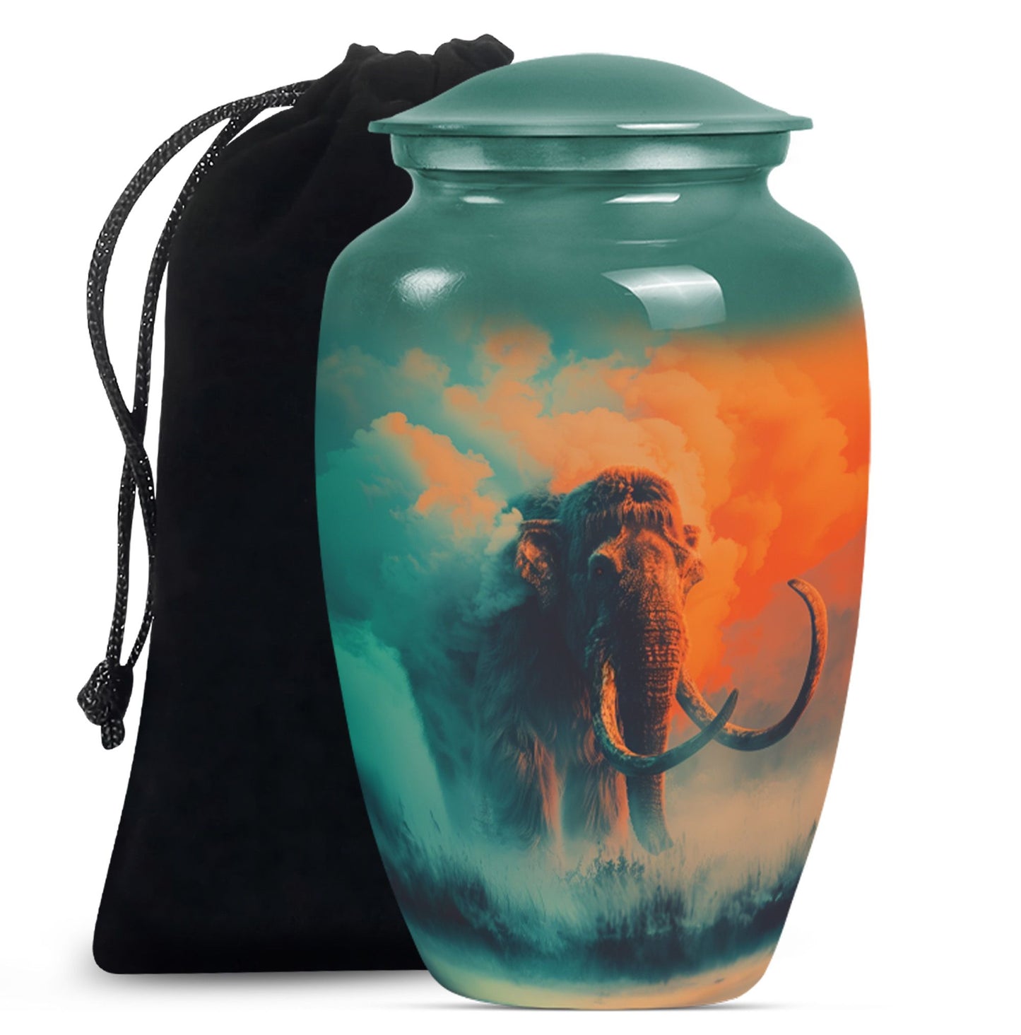 Classic 10-inch Mammoth Urn featuring Wolf Howling 