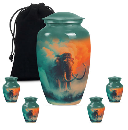 Classic 10-inch Mammoth Urn featuring Wolf Howling 