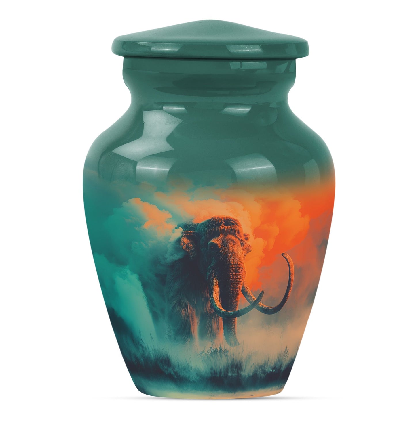 Classic 10-inch Mammoth Urn featuring Wolf Howling 