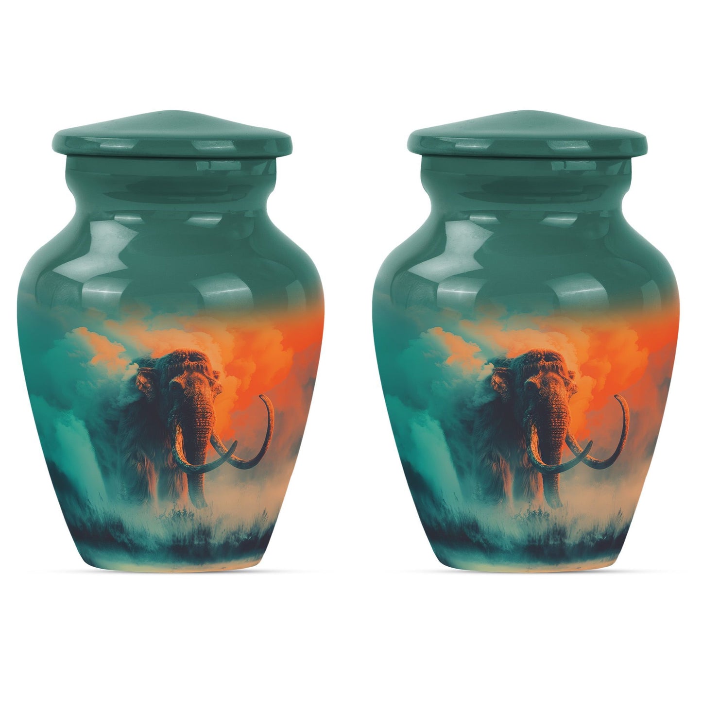 Classic 10-inch Mammoth Urn featuring Wolf Howling 