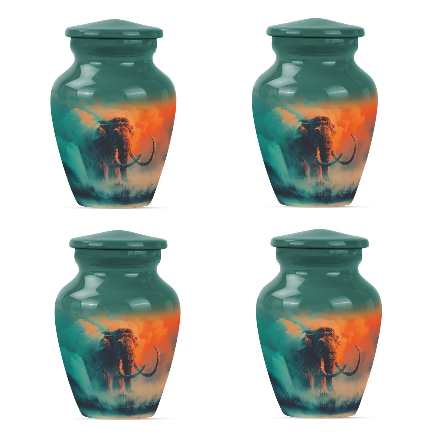 Classic 10-inch Mammoth Urn featuring Wolf Howling 