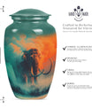 Classic 10-inch Mammoth Urn featuring Wolf Howling 