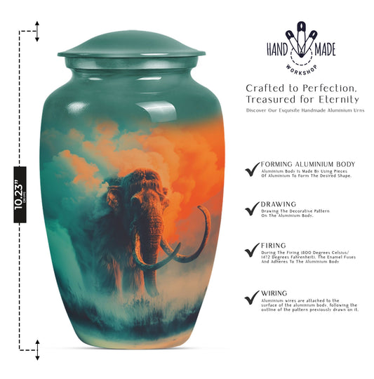 Classic 10-inch Mammoth Urn featuring Wolf Howling 