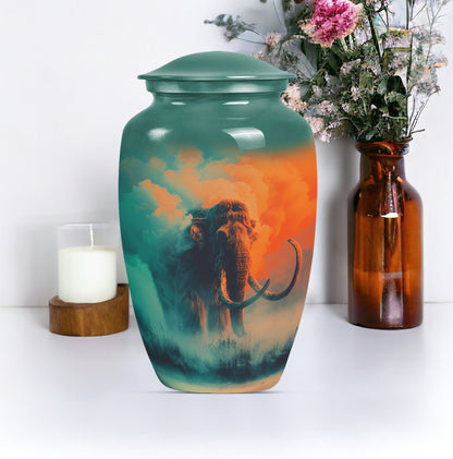 Classic 10-inch Mammoth Urn featuring Wolf Howling 
