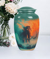 Classic 10-inch Mammoth Urn featuring Wolf Howling 