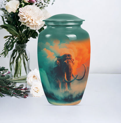 Classic 10-inch Mammoth Urn featuring Wolf Howling 