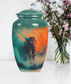 Classic 10-inch Mammoth Urn featuring Wolf Howling 