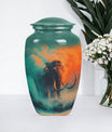 Classic 10-inch Mammoth Urn featuring Wolf Howling 