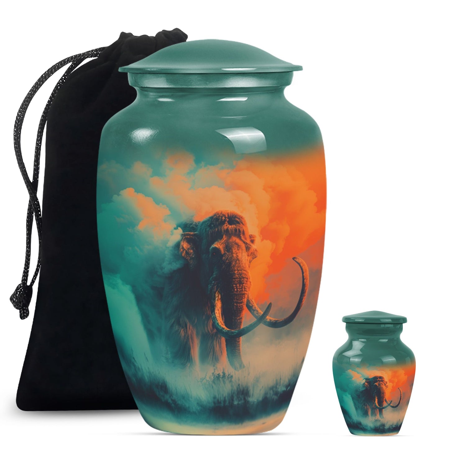 Classic 10-inch Mammoth Urn featuring Wolf Howling 
