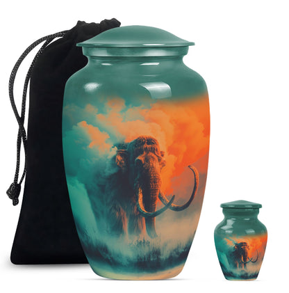 Classic 10-inch Mammoth Urn featuring Wolf Howling 
