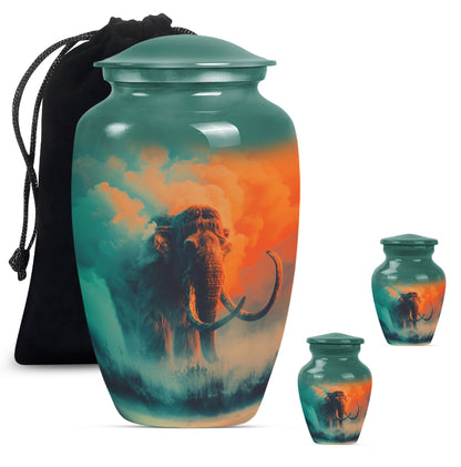 Classic 10-inch Mammoth Urn featuring Wolf Howling 