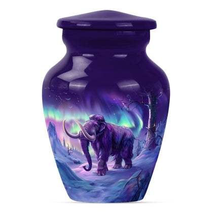 Classic Mammoth Urn featuring a Wolf Howling Theme.