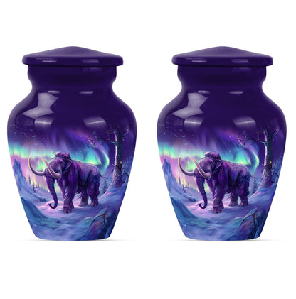 Classic Mammoth Urn featuring a Wolf Howling Theme.