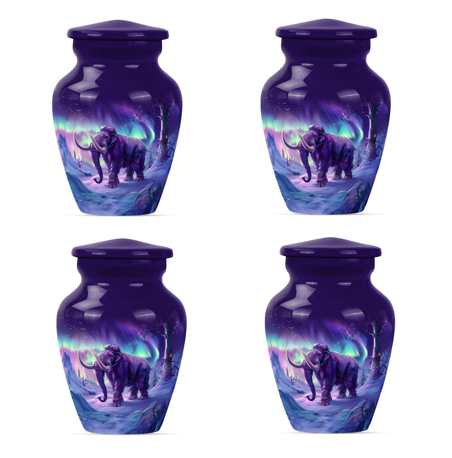 Classic Mammoth Urn featuring a Wolf Howling Theme.