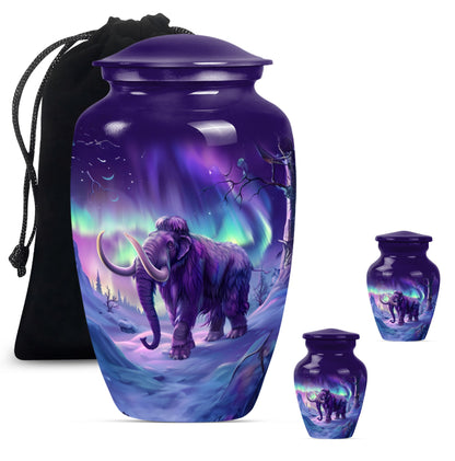 Classic Mammoth Urn featuring a Wolf Howling Theme.