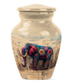 Classic 10-inch mammoth urn with wolf howling theme.