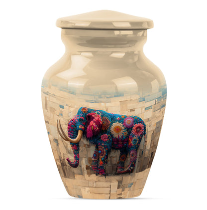 Classic 10-inch mammoth urn with wolf howling theme.