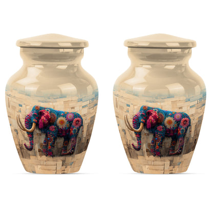 Classic 10-inch mammoth urn with wolf howling theme.