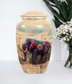 Classic 10-inch mammoth urn with wolf howling theme.