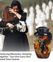 Classic 10-inch mammoth flower-themed aluminum cremation urn