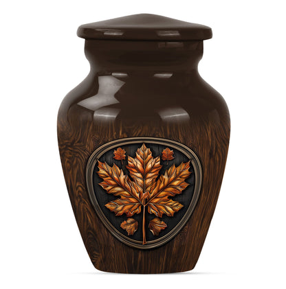 mapple leaf urn, funeral urn for men ashes,