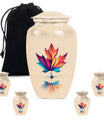 Mapple Leaf Theme Large Urn With 4 Keepsake Urn
