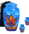 Mapple Leaf Theme Large Urn With 2 Keepsake Urn