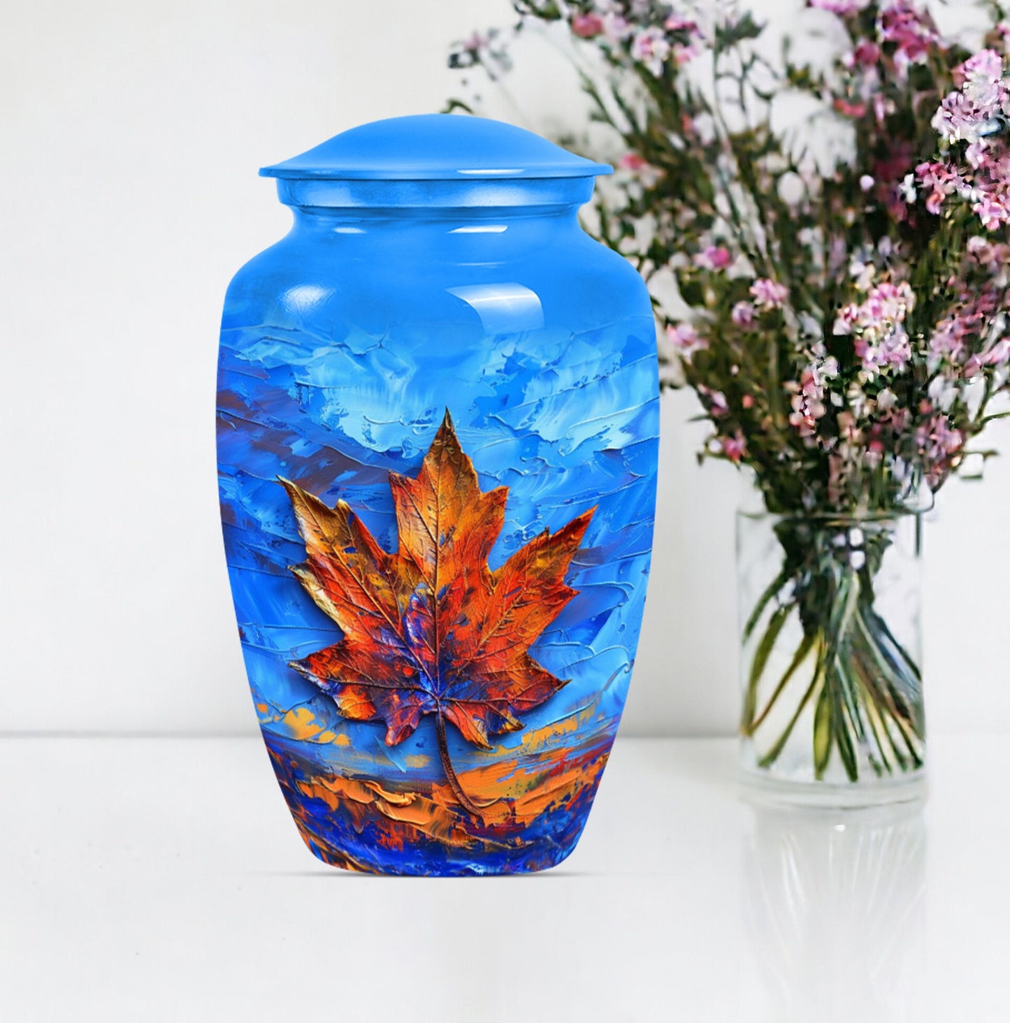 Maple Leaf Urn for Women's Ashes 