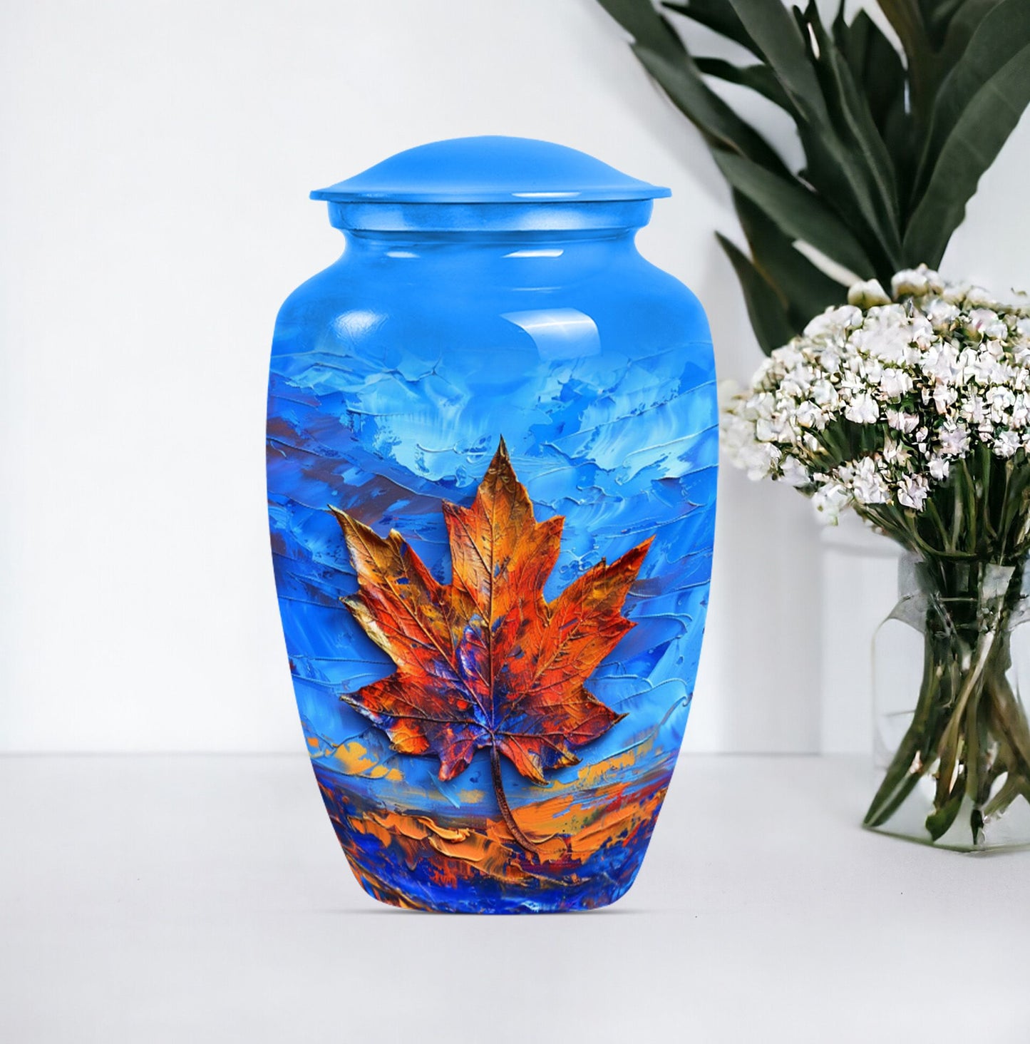 Maple Leaf Urn for Women's Ashes 