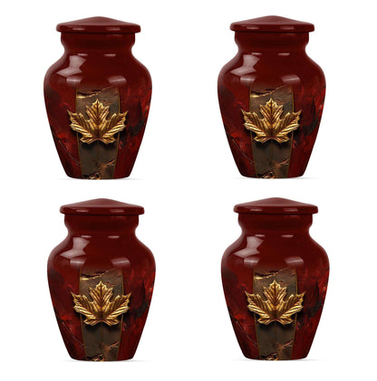 Mapple Leaf Theme 3 Inch Keepsake Pack of 4