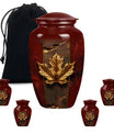 Mapple Leaf Theme Large Urn With 4 Keepsake Urn