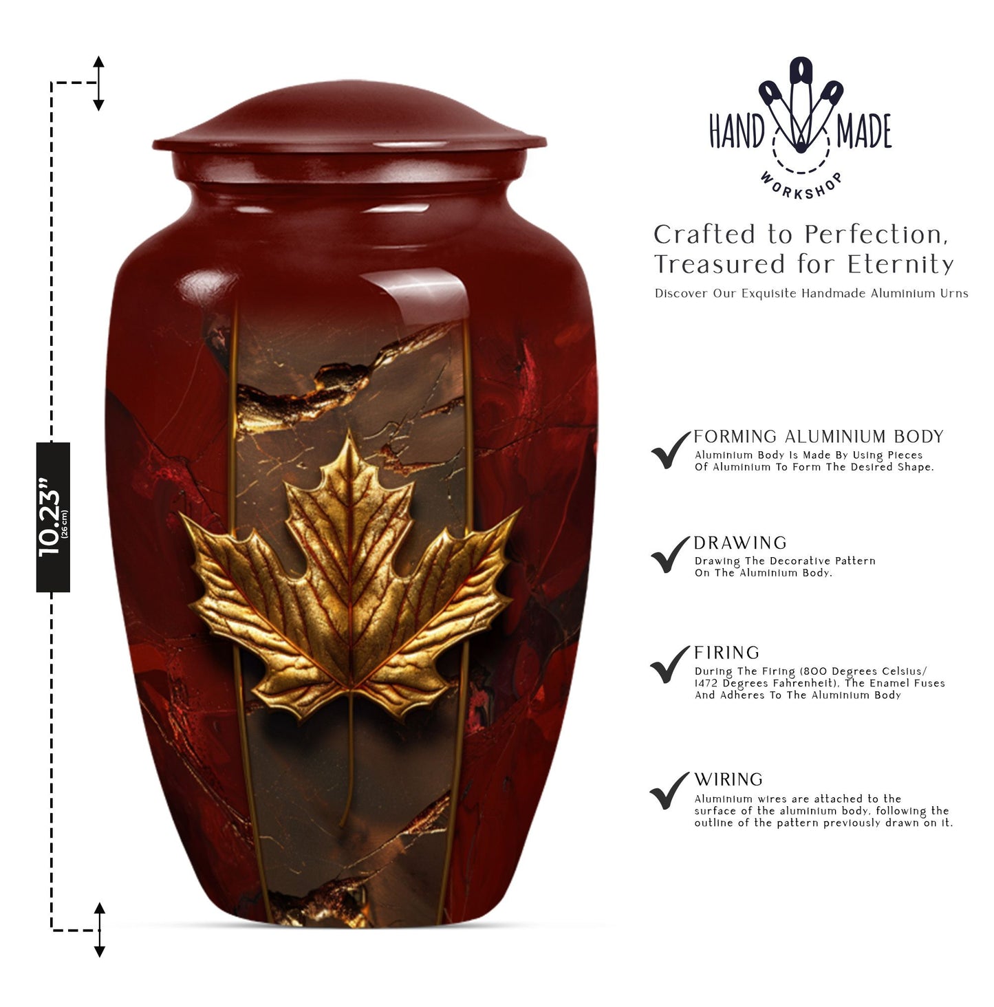 Mapple leaf Classic Memorial Urn for male adults.