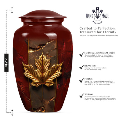 Mapple leaf Classic Memorial Urn for male adults.
