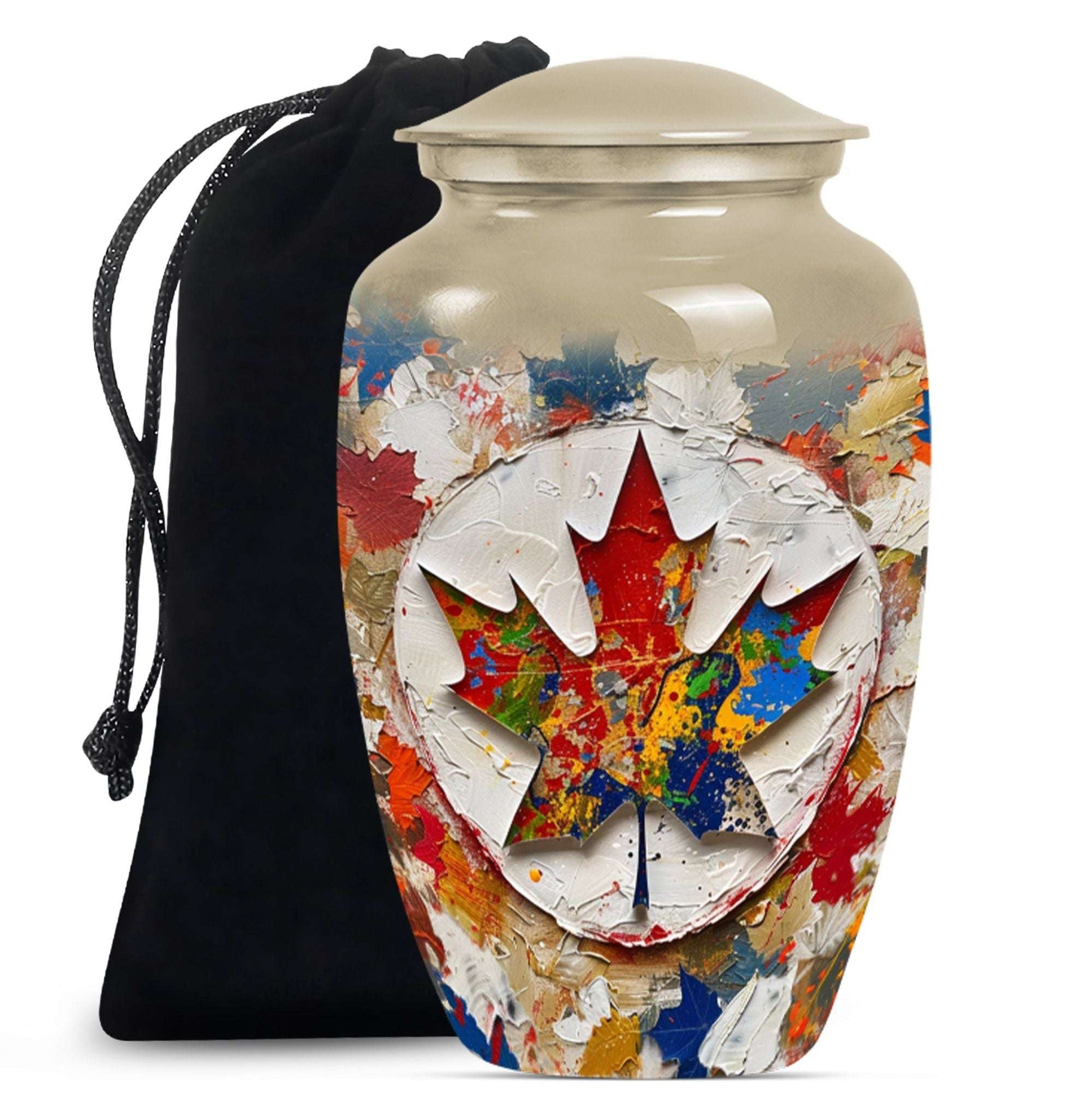 Mapple Leaf Theme Large Urn 10 Inch