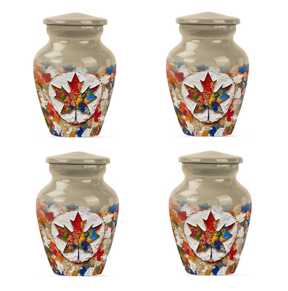 mapple leaf designed aluminum funeral urn for mom