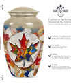 mapple leaf designed aluminum funeral urn for mom