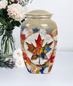 mapple leaf designed aluminum funeral urn for mom