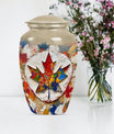 mapple leaf designed aluminum funeral urn for mom